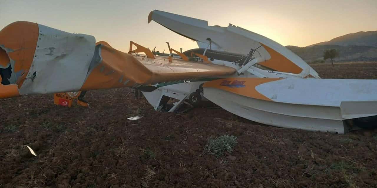 Aydın'da orman yangınına müdahale eden uçak, kaza-kırıma uğradı