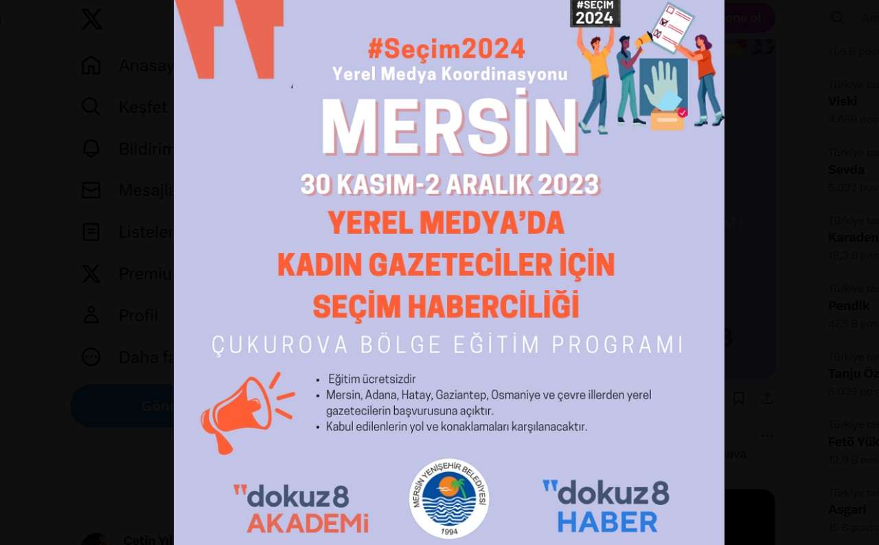 Mersin'de 'Yerel Medya ve Yurttaş Haberciler İçin Seçim Güvenliği ve Seçim Haberciliği' Eğitimi