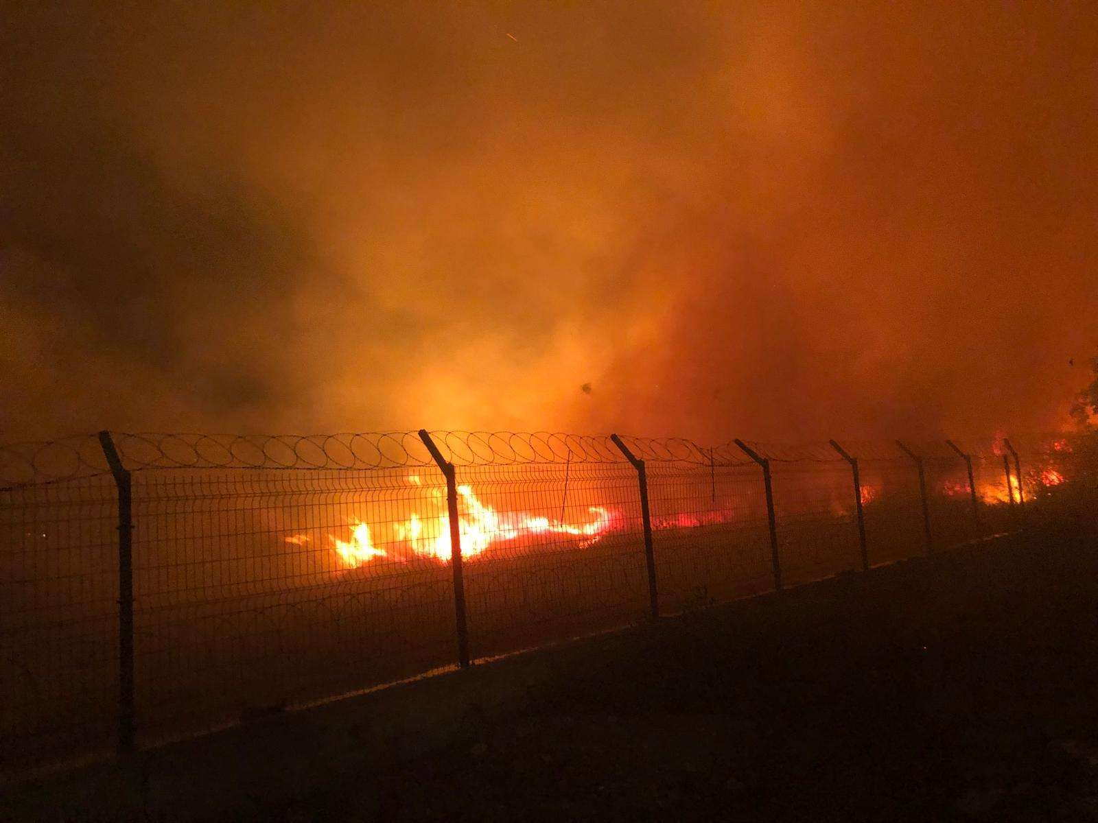 Soma'da çıkan orman yangınına müdahale ediliyor