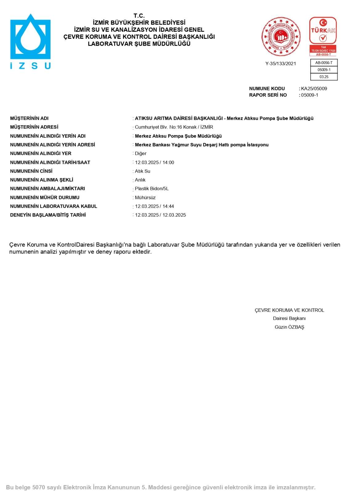 Körfez’e deşarj edilen suyun atık su değil yağmur suyu olduğu belgelendi