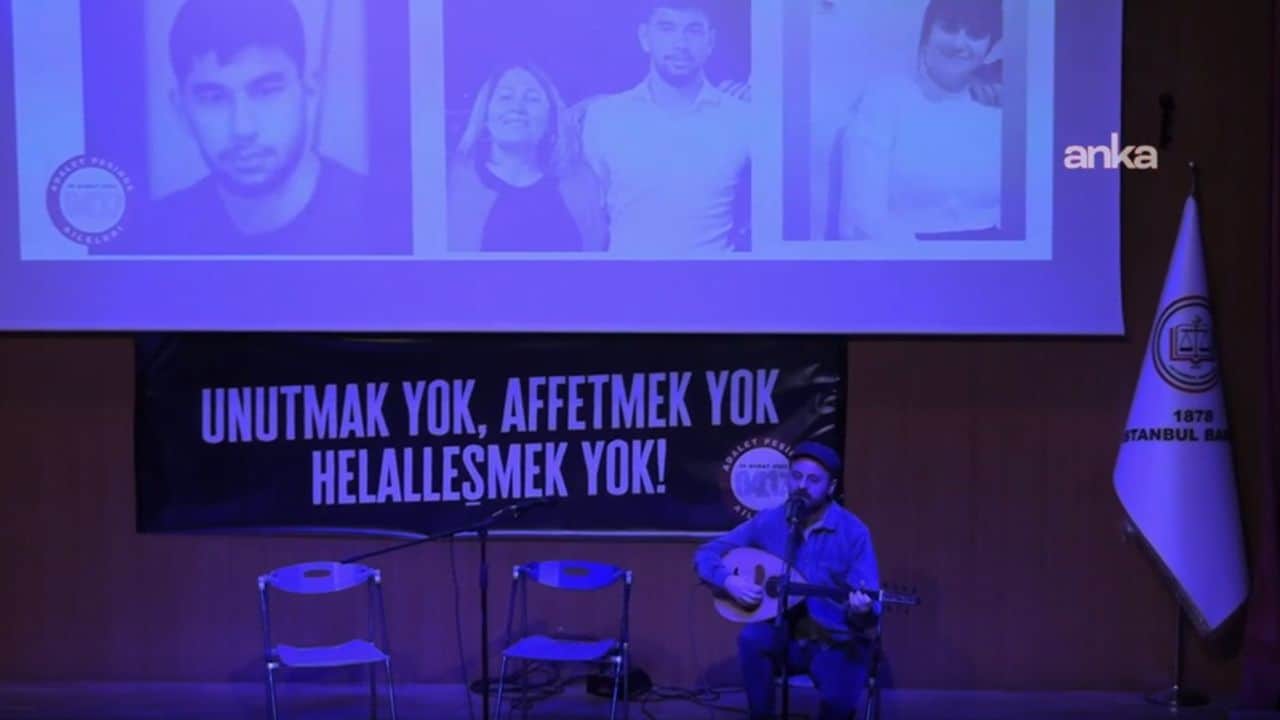 6 Şubat depremlerinde hayatını kaybedenler için İstanbul Barosu’nda anma etkinliği düzenlendi