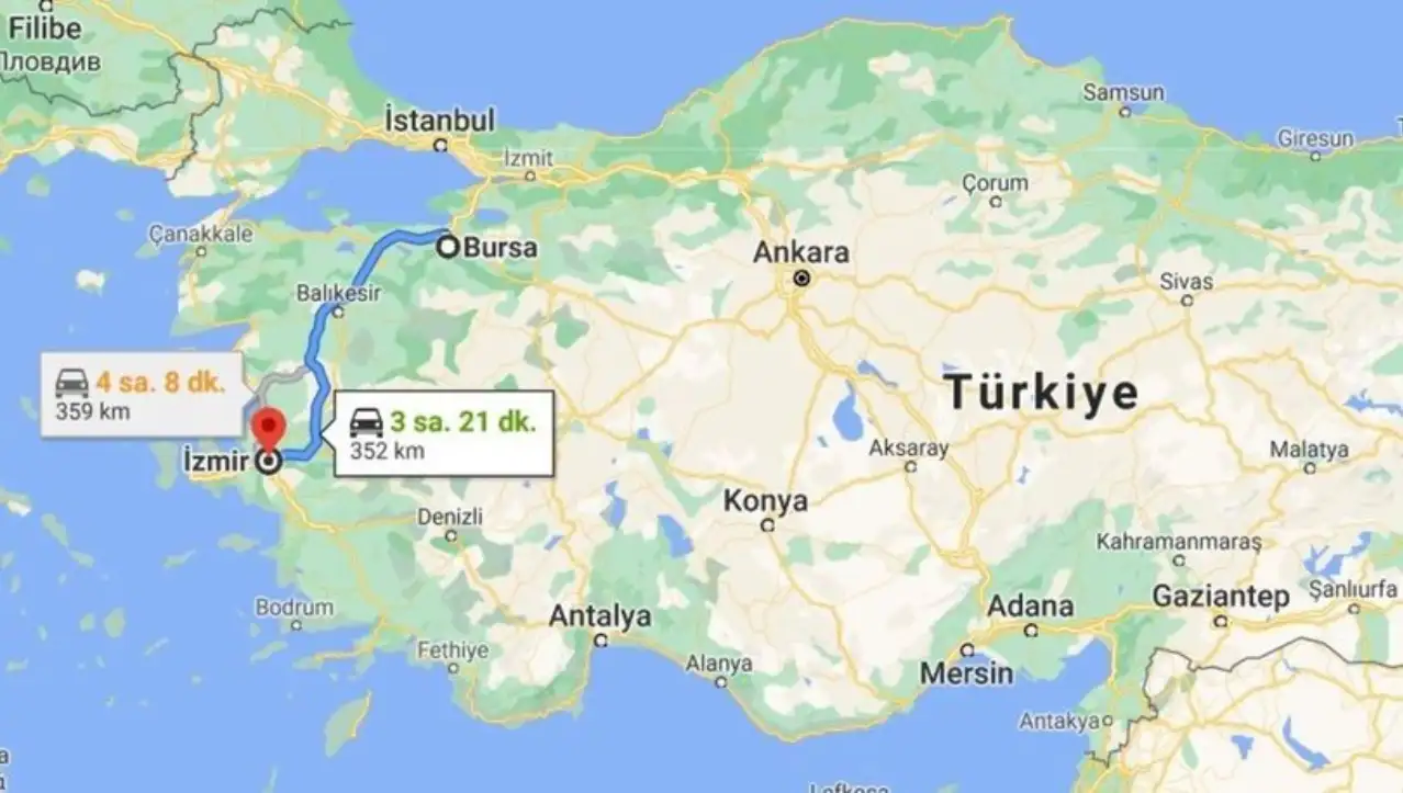 Bursa İzmir arası kaç km? Uçakla, otobüsle ve arabayla Bursa İzmir arası kaç saat?