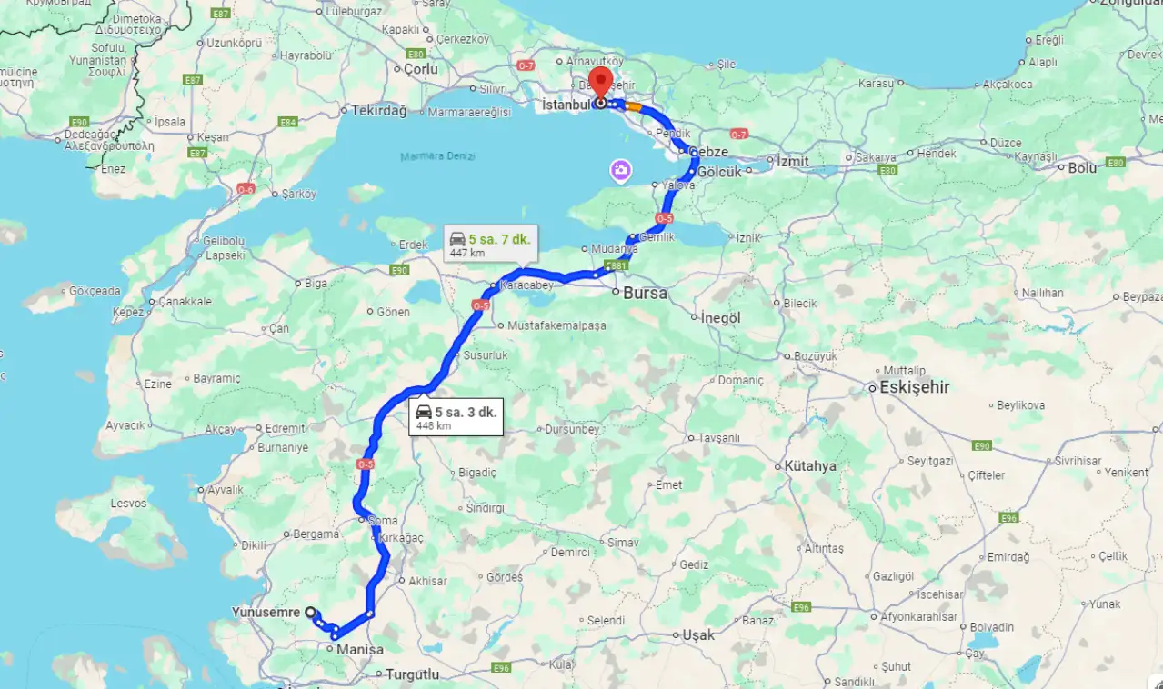 Manisa İstanbul Arası Kaç KM, Kaç Saat, Nasıl gidilir?