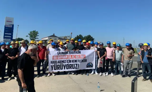 Özşen Madencilik işçileri ödenmeyen hakları için yürüyüş başlattı
